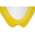 Moderní designové nástěnné zrcadlo Wavey s atypickým vlnitým tvarem a žlutým semišovým potahem 160 cm