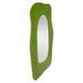 Modern&iacute; designov&eacute; n&aacute;stěnn&eacute; atypick&eacute; zrcadlo Landa s efektem vrstven&iacute; se zelen&yacute;m dřevěn&yacute;m r&aacute;mem 165 cm