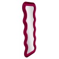 Designové moderní obdélníkové atypické zrcadlo Swan ve fuchsiové fialové barvě se semišovým sametovým potahem 160 cm