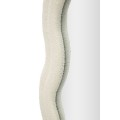 Elegantní zrcadlo Swan s krémovým vlnitým rámem a jemným bouclé potahem v zaobleném obdélníkovém designu 160 cm