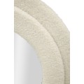 Elegantní zrcadlo Swan s krémovým vlnitým rámem a jemným bouclé potahem v zaobleném obdélníkovém designu 160 cm