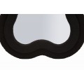 Designov&eacute; zrcadlo Swan v čern&eacute;m boucl&eacute; potahu a klenutou siluetou 160 cm