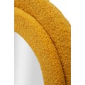 Designové oranžové zrcadlo Swan s obloukovým tvarem a dvojitým rámem s bouclé potahem v hravé siluetě 160 cm