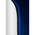 Designové obdélníkové nástěnné zrcadlo Ripple se sytě modrým sametovým potahem s vlnitým výřezem a zaoblenými rohy 160 cm
