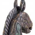 Designová vintage dekorace Cavaliero v podobě hlavy koně z teakového dřeva v tmavých hnědých odstínech 48 cm
