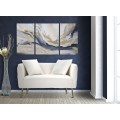 Art deco obdélníková bílá čalouněná sametová dvoumístná sedačka Lienne a oblými opěrkami na zlatých kovových nožičkách 127 cm