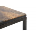 Industriální čtvercový masivní příruční stolek Selvaggio s pryskyřičnou deskou a černou kovovou konstrukcí 45 cm