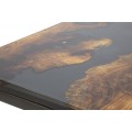 Industriální čtvercový masivní příruční stolek Selvaggio s deskou a černou kovovou konstrukcí 45 cm