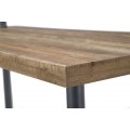 Stylový industriální obdélníkový minimalistický psací stůl z masivního dřeva s kovovou šedou konstrukcí 165 cm