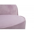 Designová art deco kulatá taburetka Laurentia s opěrkou s růžovým sametovým potahem a zlatým detailem 45 cm