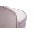 Designová art deco kulatá taburetka Laurentia s opěrkou s růžovým sametovým potahem a zlatým detailem 45 cm