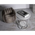 Dizajnový kulatý příruční stolek Amorattia s bílými mramorovými deskami a kovovou stříbrnou konstrukcí ve tvaru srdce 45 cm