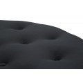 Art deco kulatá kovová čalouněná černá sametová taburetka Smeraldina se stříbrnou konstrukcí se vzorem 80 cm
