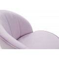 Stylová art deco fialová sametová jídelní židle Elveria s černými nožičkami a zlatým detailem 80 cm