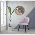 Stylová art deco fialová sametová jídelní židle Elveria s černými nožičkami a zlatým detailem 80 cm