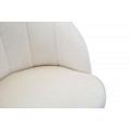 Art deco krémová sametová jídelní židle Elveria s černýma nohama se zlatými detaily 80 cm