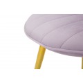 Art deco fialová sametová jídelní židle Celistie se zlatými kovovými nožičkami a vertikálním prošíváním 78 cm