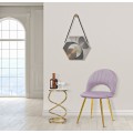 Art deco fialová sametová jídelní židle Celistie se zlatými kovovými nožičkami a vertikálním prošíváním 78 cm