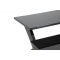 Designový moderní příruční stolek Scala se dvěma obdélníkovými deskami a lesklým černým lakováním 60 cm
