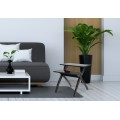 Designový moderní příruční stolek Scala se dvěma obdélníkovými deskami a lesklým černým lakováním 60 cm
