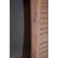 Luxusní moderní vitrína Berignone z akáciového dřeva v hnědé barvě s prosklenými dvířky s přírodní hranou 185 cm