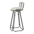 Designová industriální barová židle Shawn z kovu v tmavě šedé barvě se světlým patinovaným nátěrem sedáku 102 cm