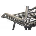 Designová industriální barová židle Shawn z kovu v tmavě šedé barvě se světlým patinovaným nátěrem sedáku 102 cm