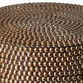 Moderní designový kulatý bronzový kovový příruční stolek Bellaro s vybíjenými lesklými nýty 47 cm