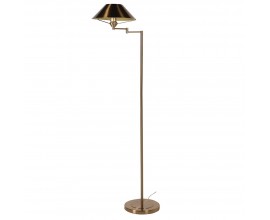 Moderní stojací lampa Mistin s nastavitelným polohovatelným ramenem s konstrukcí z kovu v bronzové barvě s kuželovým stínítkem