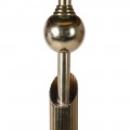 Art deco vysoká kovová zlatá stojací lampa Kelly s válcovým textilním stínítkem v černé barvě a atypickou nohou 164 cm