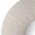 Luxusní designové nástěnné kulaté zrcadlo Delmar se širokým bílým rámem se vzorem ulity mořské ježovky 108 cm