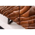 Designový obdélníkový ořechový hnědý příborník Wiellde se čtyřmi dvířky s akáciovým dřevem a 3D reliéfním vzorem 175 cm