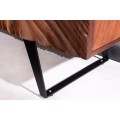 Designový obdélníkový ořechový hnědý příborník Wiellde se čtyřmi dvířky s akáciovým dřevem a 3D reliéfním vzorem 175 cm