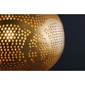 Orientální závěsná lampa Fatima kulatého tvaru z kovu ve zlaté barvě s perforací 49 cm