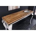 Luxusní glamour konzolový stolek Modern Barock s chromovou konstrukcí a deskou z hnědého masivního dřeva a skla 145 cm