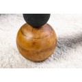 Art deco kulatý černý příruční stolek Ervio s kulovým dřevěným hnědým akcentem z mangového dřeva 50 cm