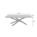 Designový masivní hnědý obdélníkový jídelní stůl Dawidson z mangového dřeva s kovovými nožičkami 220 cm