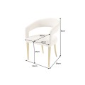 Moderní art deco čalouněná béžová jídelní židle Lunit s texturovaným potahem a kovovými zlatými nožičkami 81 cm