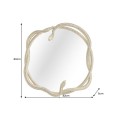 Designové kulaté zrcadlo Neihas s dekorativním kovovým rámem v podobě dvou hadů ve zlaté barvě 82 cm