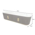 Luxusní art deco oválný čtyřdveřový TV stolek Gatsby z hnědého masivu s drážkovaným reliéfem a bílou mramorovou deskou 170 cm