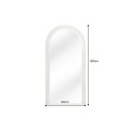 Moderní art deco závěsné zrcadlo Swan s klenutým rámem se čtyřvrstvým designem v bílé barvě 160 cm