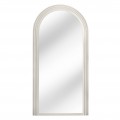 Designové art deco nástěnné vysoké obloukové zrcadlo Swan s bílým rámem se čtyřmi vrstvami