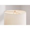Designová art deco stolní lampa Draconia s černou reliéfní keramickou nohou a bílým stínítkem se zlatým akcentem 70 cm