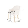 Designová art deco jídelní židle Hejdy s opěrkami na ruce s manšestrovým béžovým potahem a zlatou podstavou 81 cm