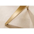 Glamour mramorový obdélníkový konferenční stolek Arturo s bílou deskou a designovou zlatou geometrickou podstavou 130 cm