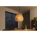 Designový moderní kulatý lustr Mistia s nasbíraným látkovým stínítkem v béžově zlaté barvě 38 cm