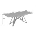 Luxusní černý rozkládací mramorový jídelní stůl Marbleux v obdélníkovém tvaru s kovovými překříženými nožičkami 200 cm