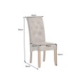 Designová klasická jídelní židle Valentino s prošívanou zahnutou opěrkou v hnědošedém odstínu taupe 110 cm