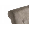 Designová klasická jídelní židle Valentino s prošívanou zahnutou opěrkou v hnědošedém odstínu taupe 110 cm