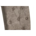 Designová klasická jídelní židle Valentino s prošívanou zahnutou opěrkou v hnědošedém odstínu taupe 110 cm